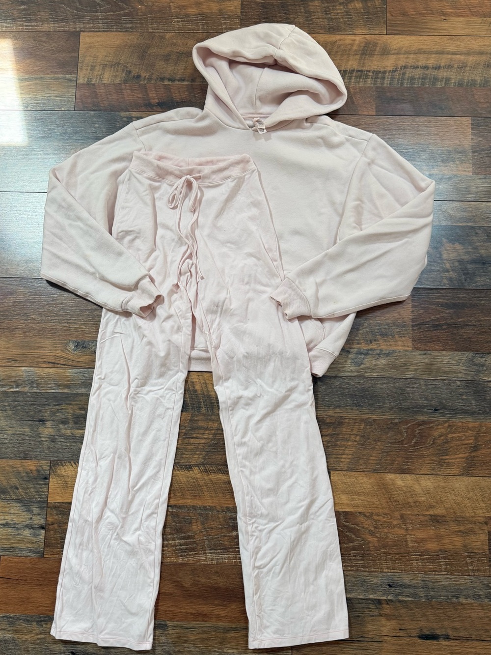 SKIMS Blush Pink Hoodie and Sweatpants Set